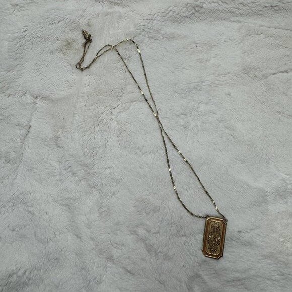 1928 Brand Gold Orange Rectangle pendant Necklace Vintage Inspired 24” - Picture 2 of 6